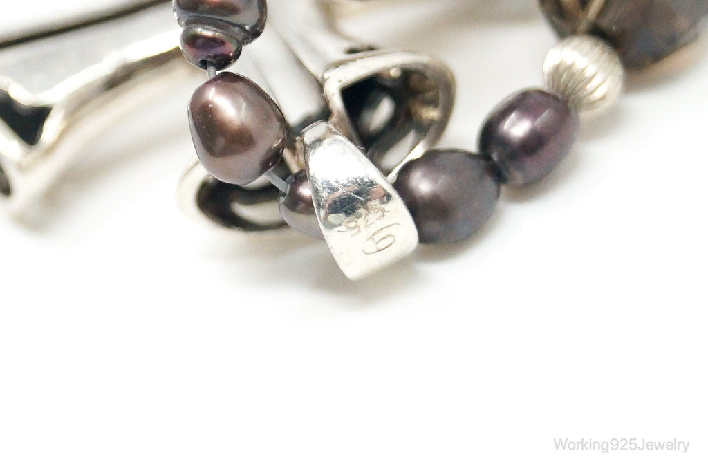 Designer Large Cross Smoky Topaz Pearl Sterling Silver Necklace | Jewelry > Necklaces > Pendants | Wiccan Center