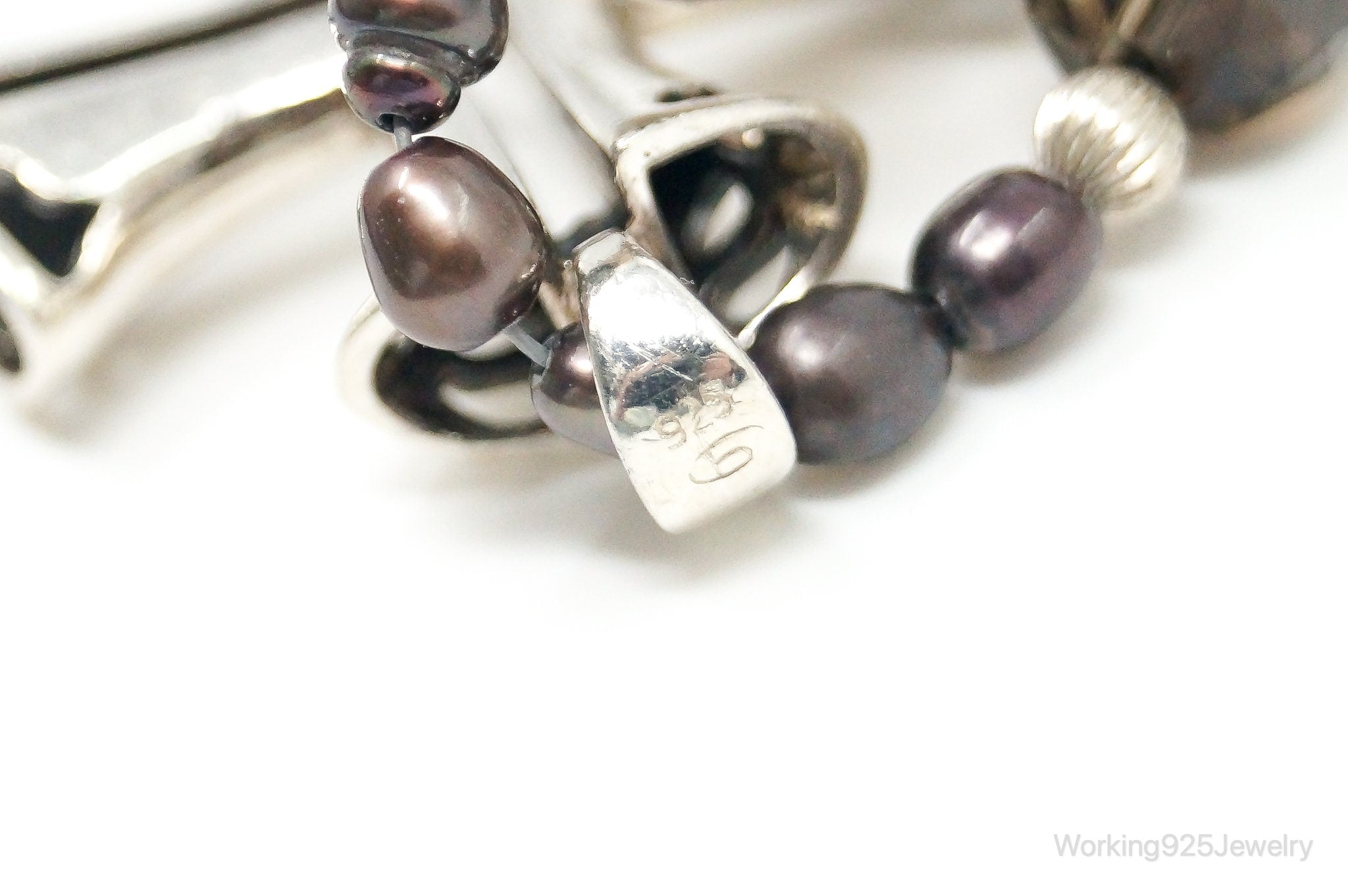 Designer Large Cross Smoky Topaz Pearl Sterling Silver Necklace | Jewelry > Necklaces > Pendants | Wiccan Center