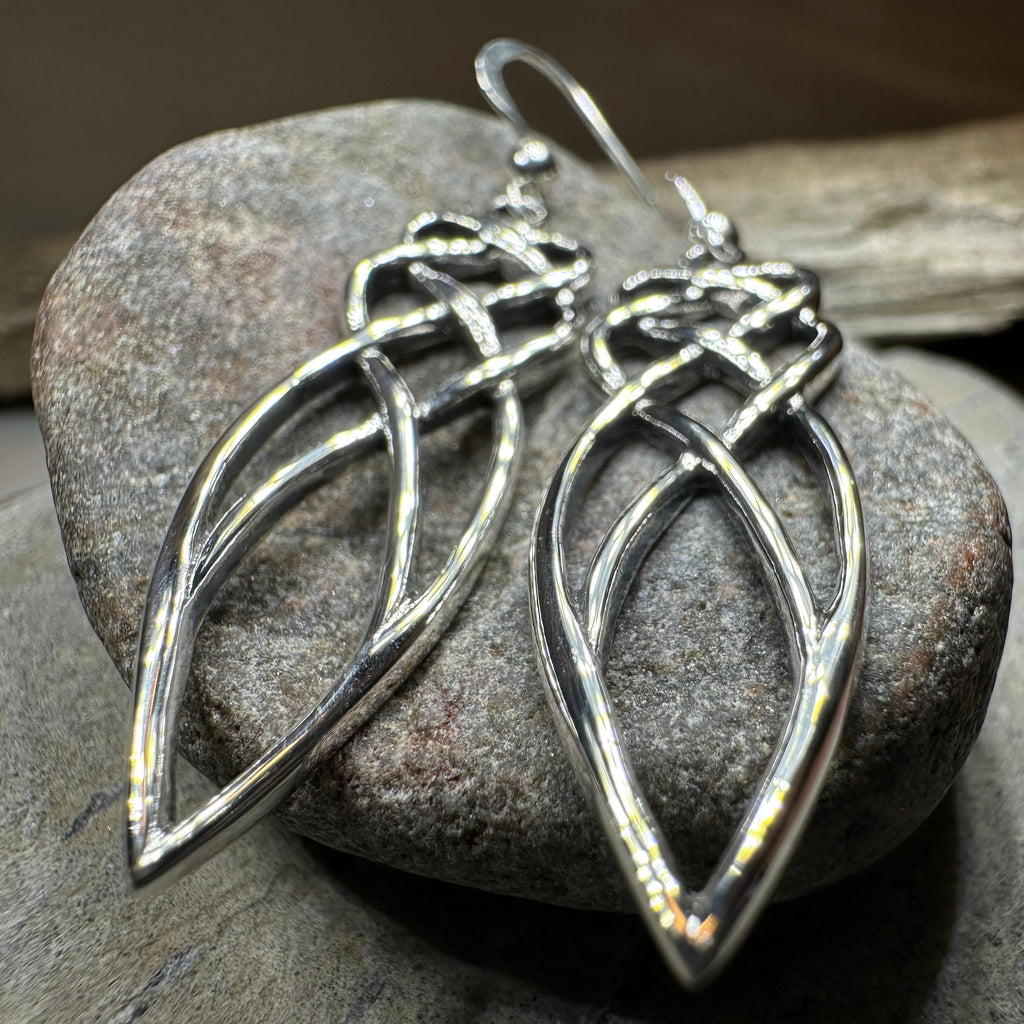Ella Celtic Knot Earrings in Sterling Silver | Dangle Earrings | Wiccan Center