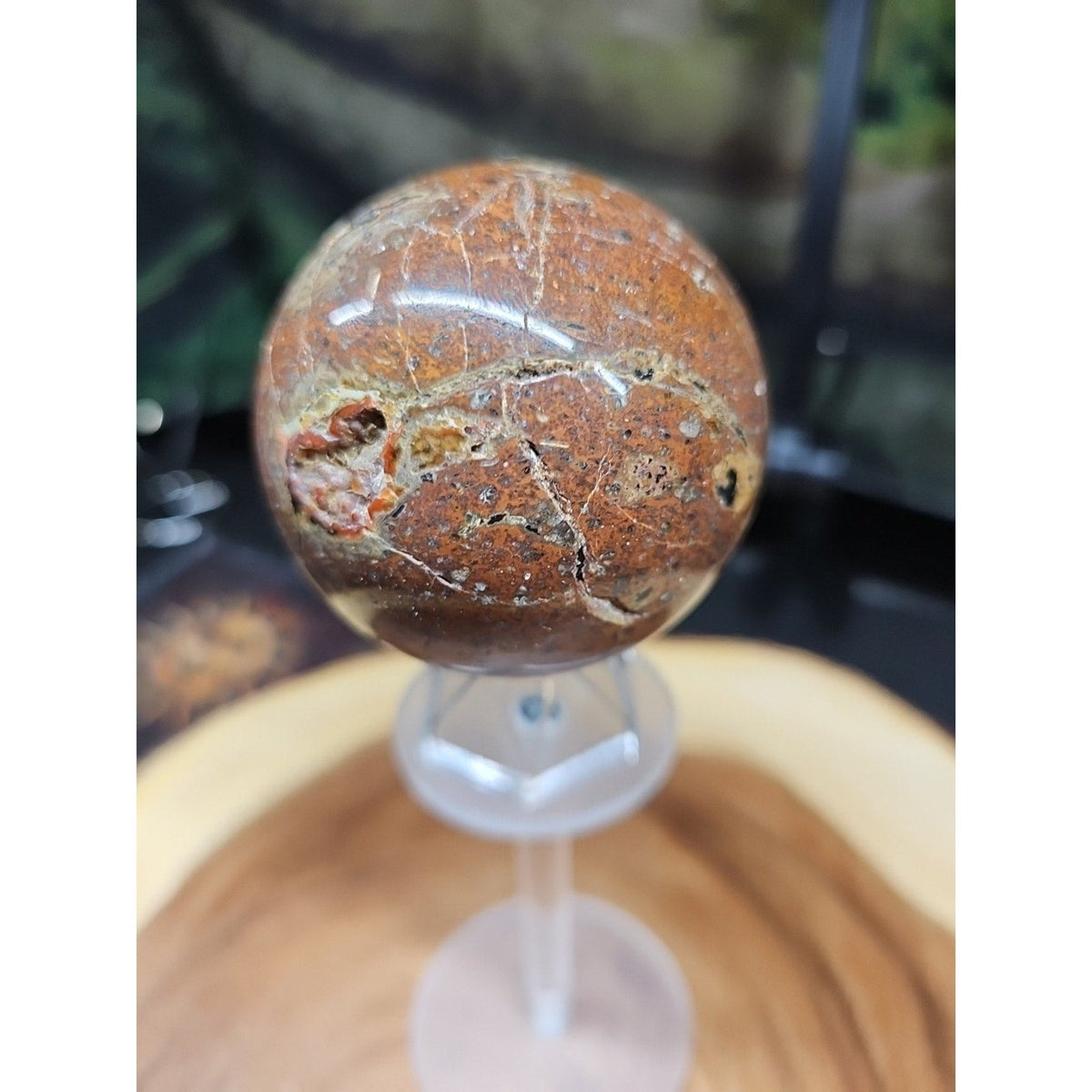 0.91 lb Vesuvianite Agate Carnelian Geode Sphere