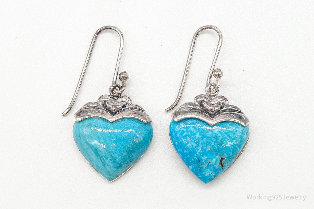 Designer SX Turquoise Hearts Sterling Silver Earrings | Jewelry > Earrings | Wiccan Center