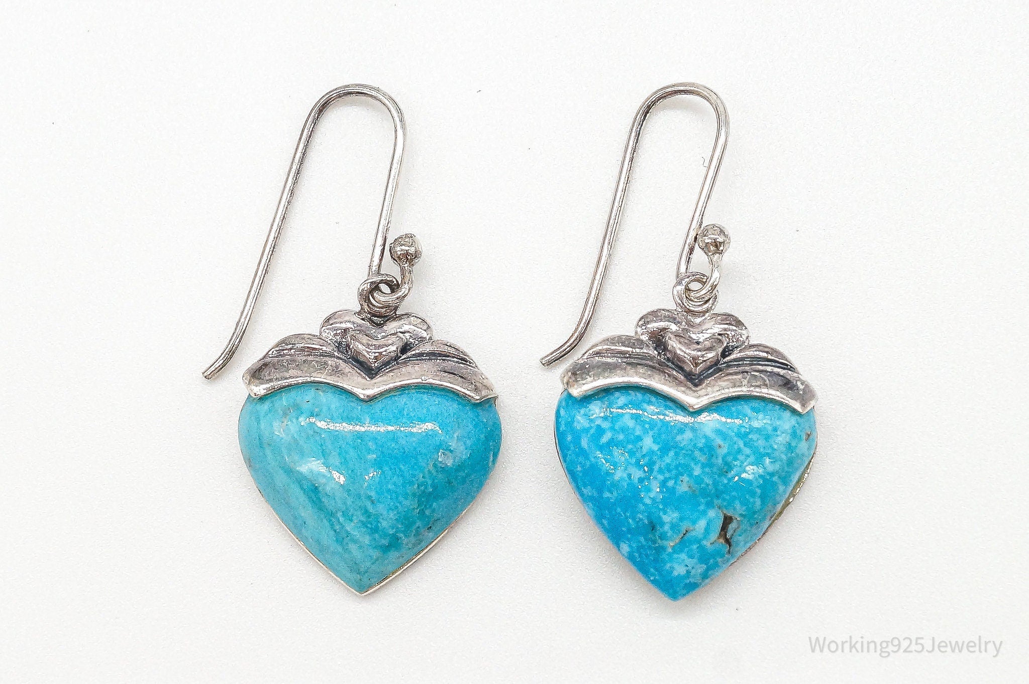 Designer SX Turquoise Hearts Sterling Silver Earrings | Jewelry > Earrings | Wiccan Center