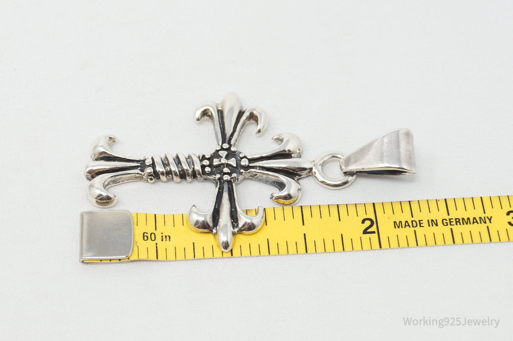 Vintage Large Cross Sterling Silver Necklace Pendant | Jewelry > Necklaces > Pendants | Wiccan Center