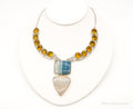 Large Lace Agate Citrine Sterling Silver Necklace | Jewelry > Necklaces > Pendants | Wiccan Center