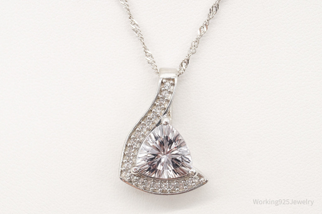 Vintage Designer TGGC Art Deco Cubic Zirconia Sterling Silver Necklace | Jewelry > Necklaces > Pendants | Wiccan Center