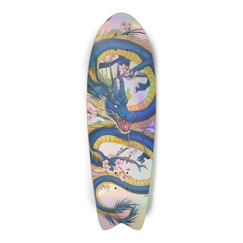 Japanese Dragon Skateboard – Mythical Dragon Art Deck | Skateboard | Wiccan Center
