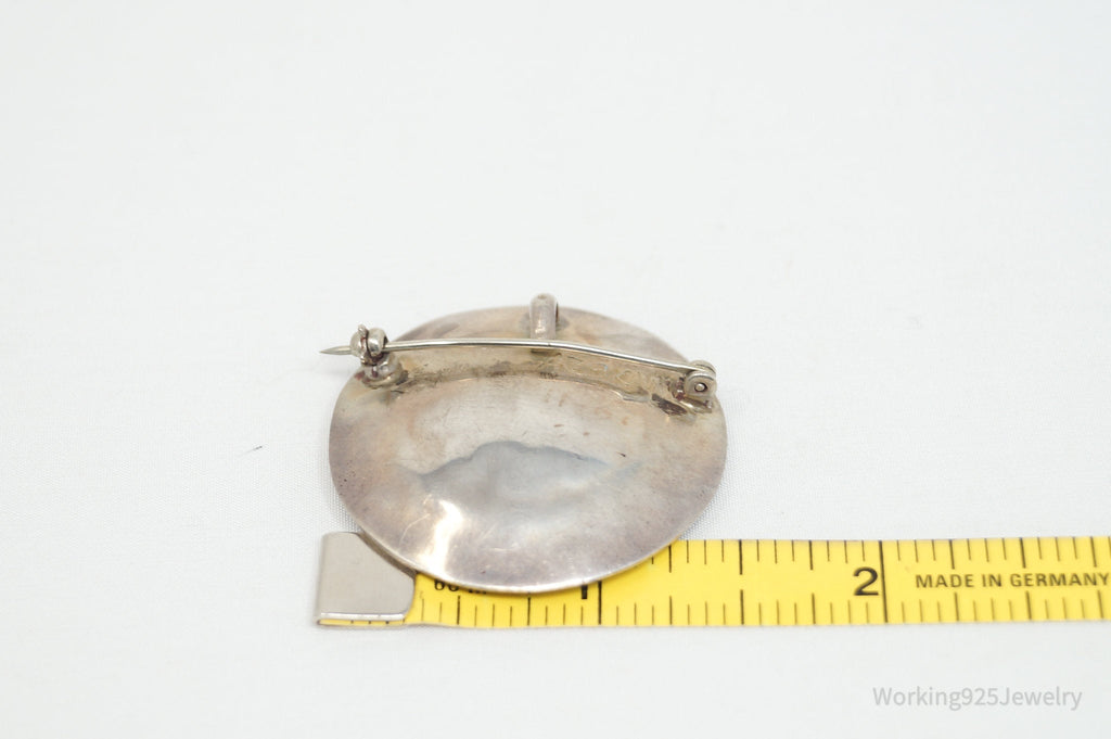 Vintage Native American Azqay Brass Sterling Silver Brooch Pendant | Jewelry > Necklaces > Pendants | Wiccan Center