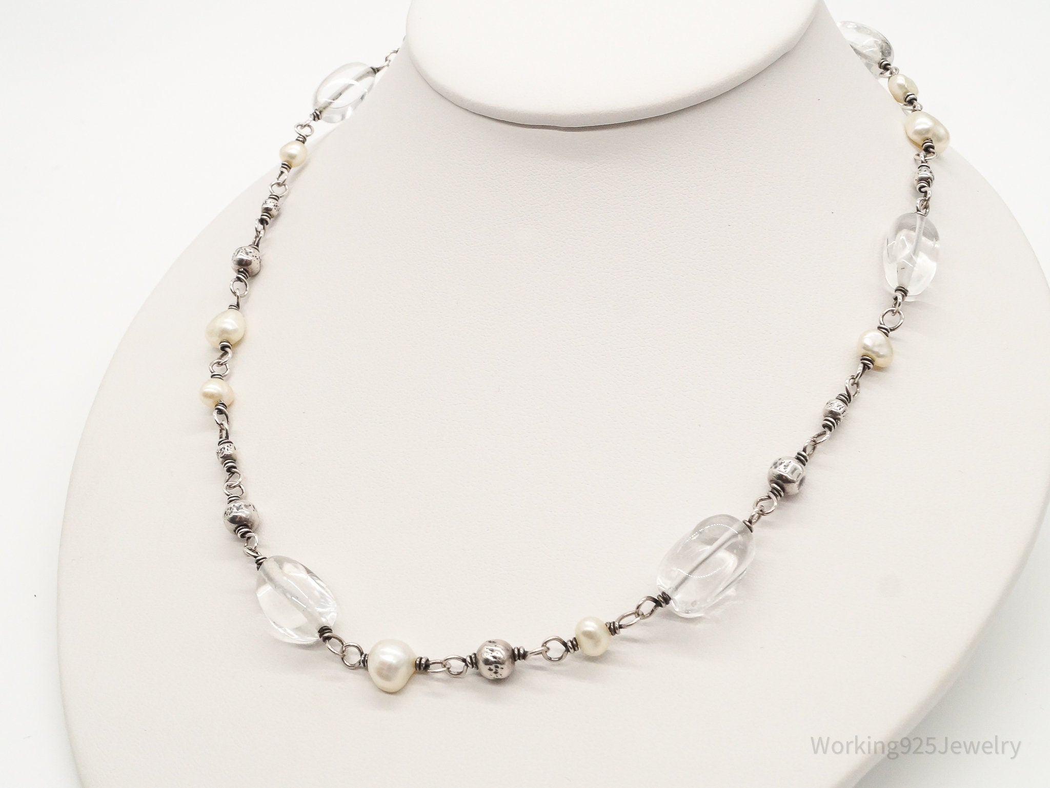 Vintage Retired Silpada Pearl Crystal Quartz Sterling Silver Necklace | Jewelry > Necklaces > Pendants | Wiccan Center