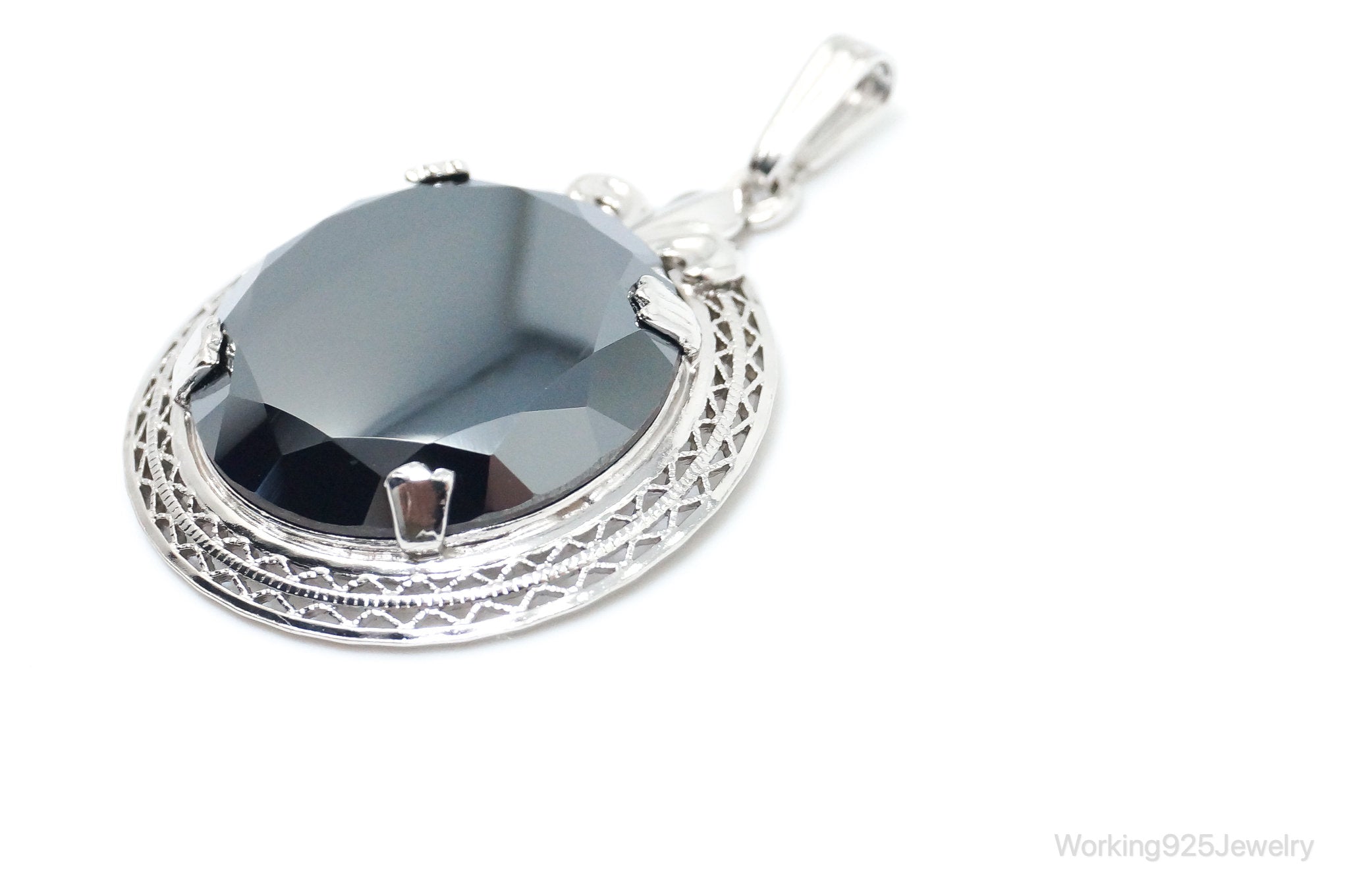 Vintage Designer Sorrento Hematite Sterling Silver Pendant | Jewelry > Necklaces > Pendants | Wiccan Center