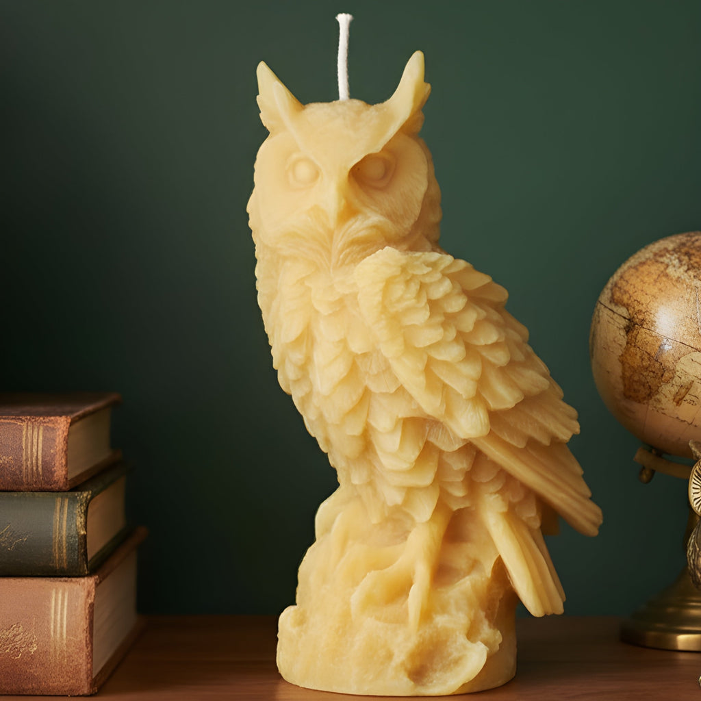 Large Owl Beeswax Candle | Candles | Wiccan Center
