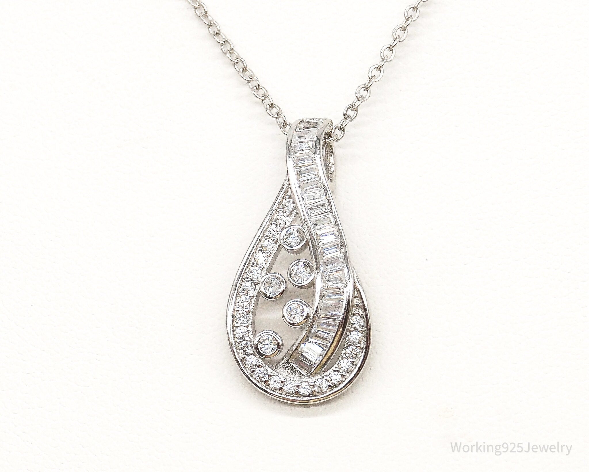 Designer Ryze Cubic Zirconia Sterling Silver Necklace | Jewelry > Necklaces > Pendants | Wiccan Center