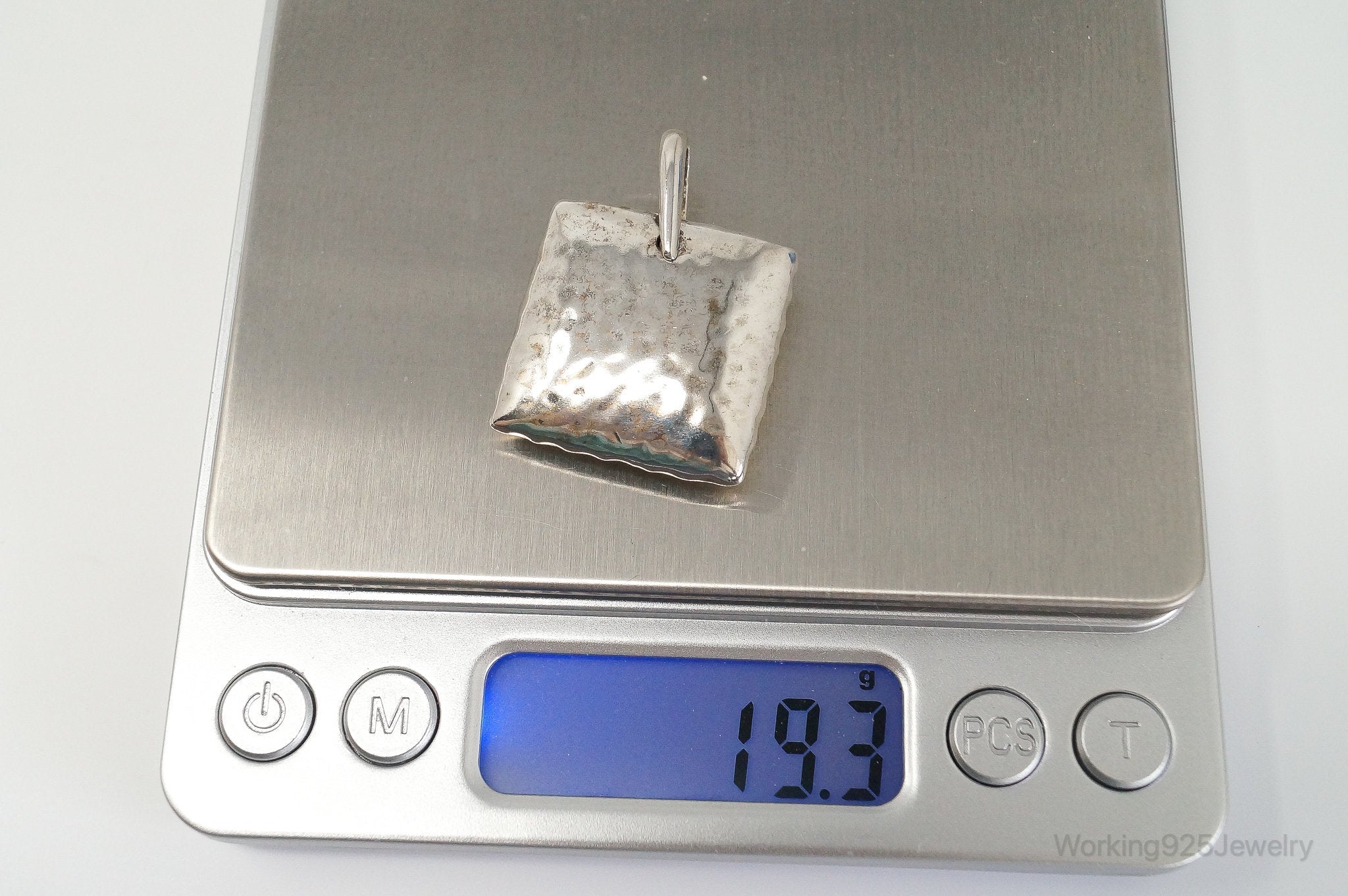 Vintage Silpada Hammered Square Pillow Sterling Silver Necklace Pendant | Jewelry > Necklaces > Pendants | Wiccan Center