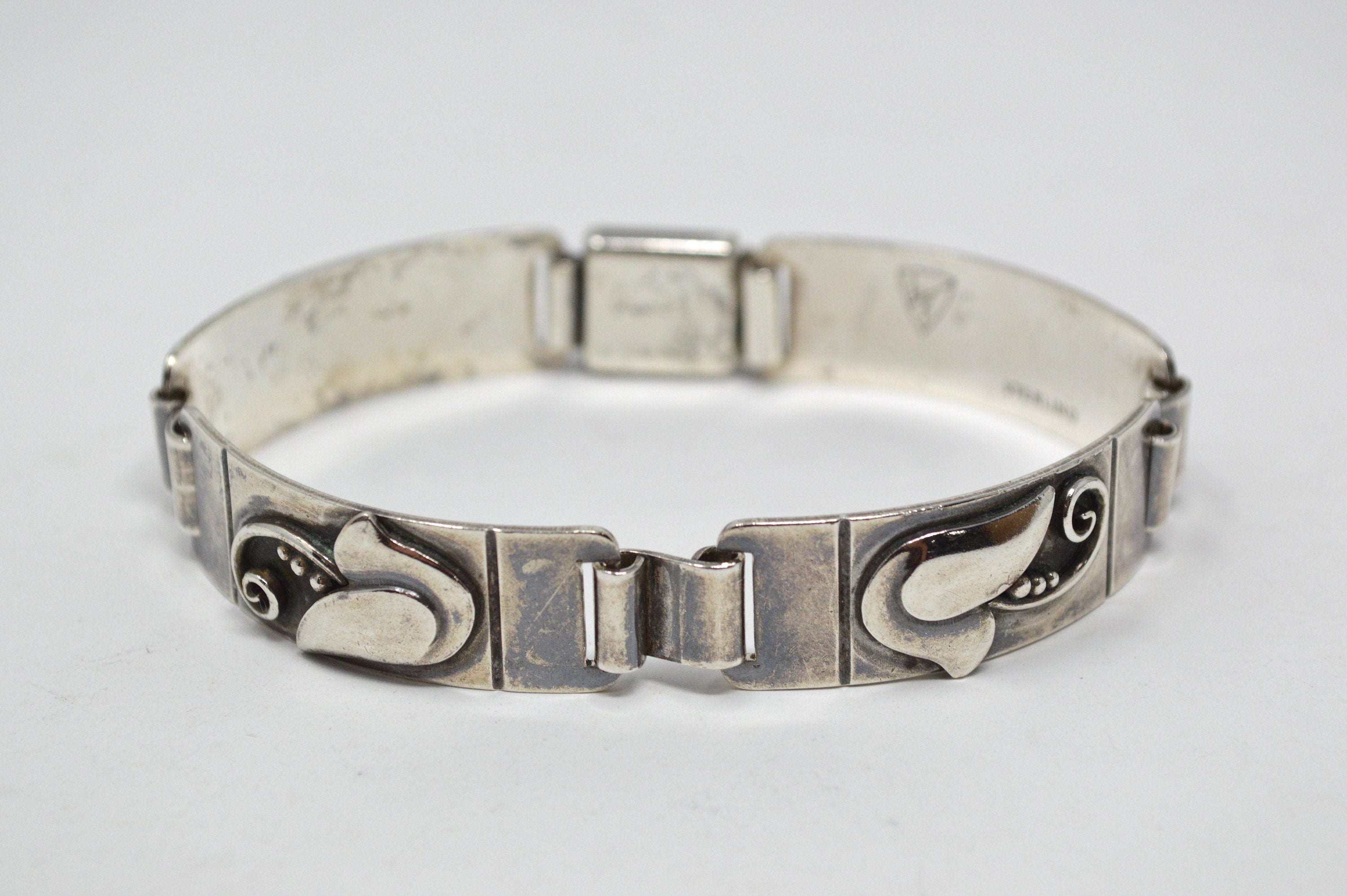 Rare Vintage Laurence Foss Modernist Sterling Silver Bracelet - Georg Jensen | Jewelry > Bracelets | Wiccan Center