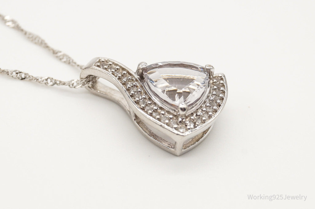 Vintage Designer TGGC Art Deco Cubic Zirconia Sterling Silver Necklace | Jewelry > Necklaces > Pendants | Wiccan Center