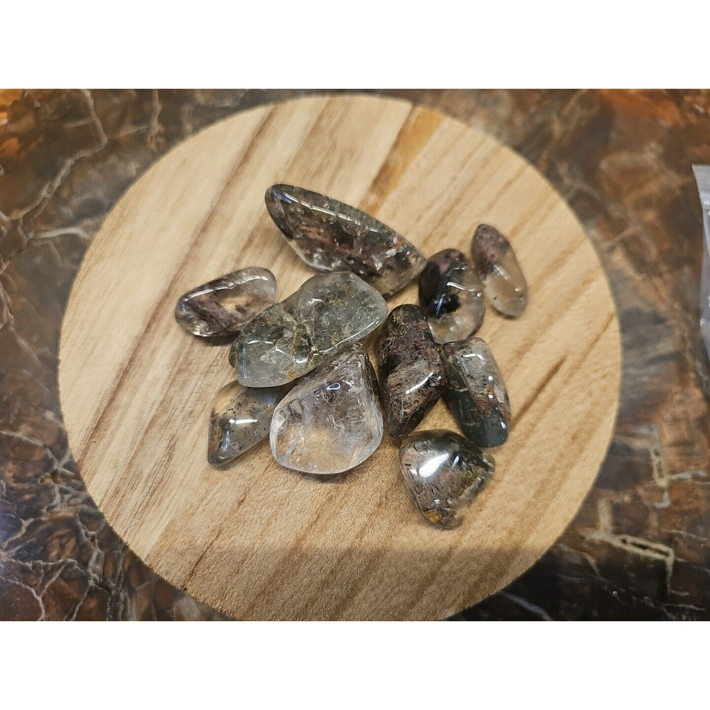 Phantom Ghost Clear Quartz Tumbled Stones — 10-Piece Set, Brazil | CrystalCloud Company