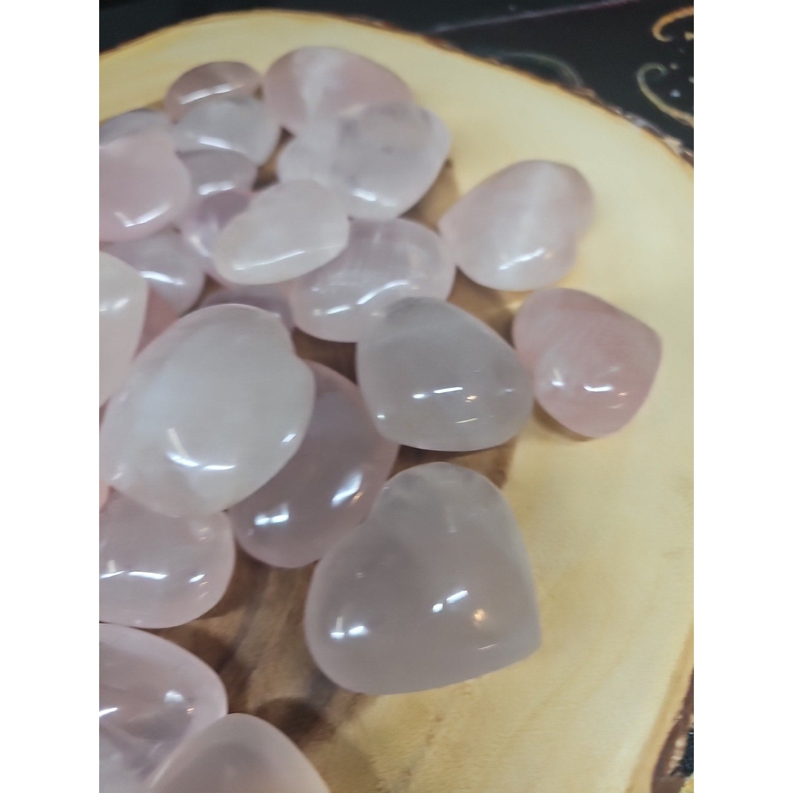 5Pcs Natural Pink Rose Quartz Crystal Heart Carved Palm Stone | Palm Stones & Tumbled Crystals | Wiccan Center