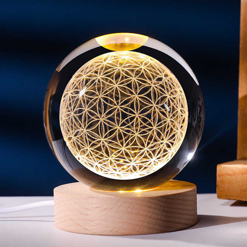 Luminous Starry Sky And Planets Moon Moon Crystal Ball Small Night Lamp Projection Ambience Light Creative Gift New Strange Gift | 0 | Wiccan Center