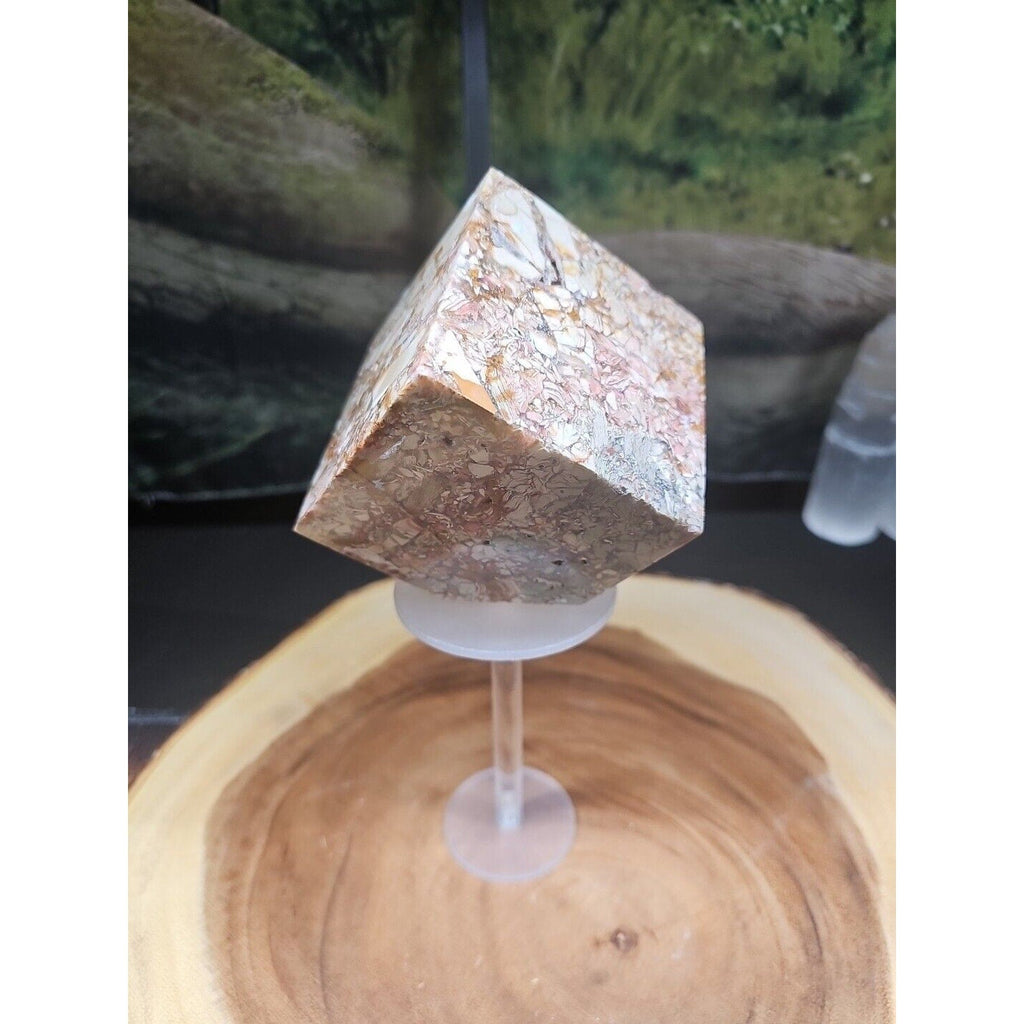 2.83LB 1Pcs Natural Ocean Jasper Onyx Quartz Crystal Geode Square Heptahedron | Geodes & Clusters | Wiccan Center