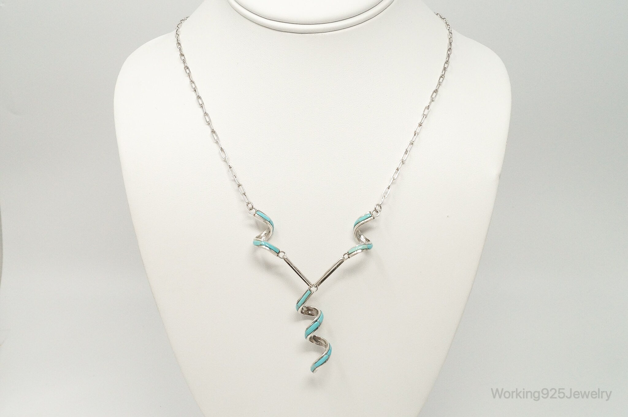 VTG Handmade Native American Zuni RDB Turquoise Sterling Silver Necklace | Jewelry > Necklaces > Pendants | Wiccan Center