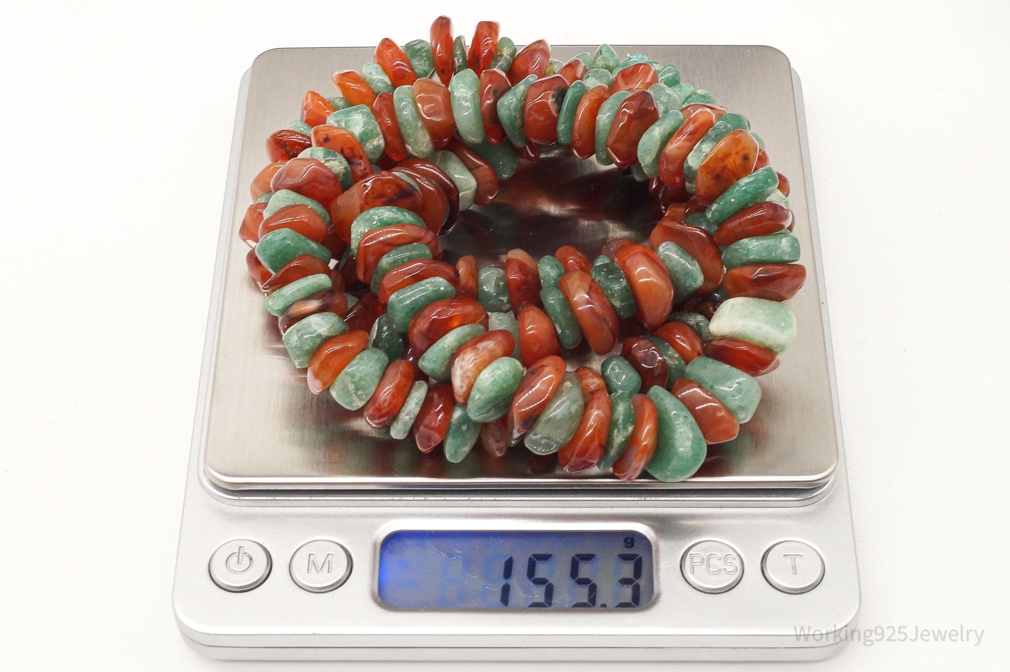 Chunky Vintage Aventurine Carnelian Beaded Necklace 30" | Jewelry > Necklaces > Pendants | Wiccan Center
