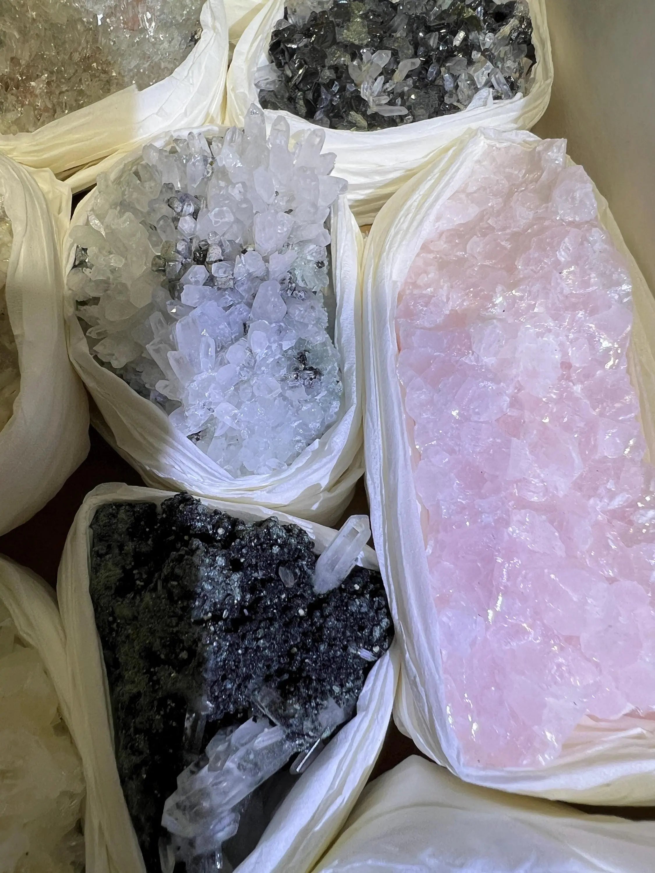 Bolivian Minerals Crystal Mixed Collection (Large 15x10 Inch Flat) Pyrite Sphalerite Galena Quartz Pink Mangano Calcite | Home & Living > Home Decor > Home Accents > Rocks & Geodes | Wiccan Center