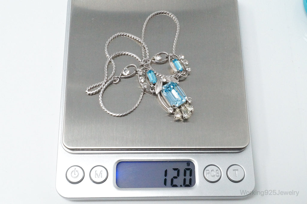 Vintage Designer Van Dell Blue Topaz Cubic Zirconia Sterling Silver Necklace | Jewelry > Necklaces > Pendants | Wiccan Center