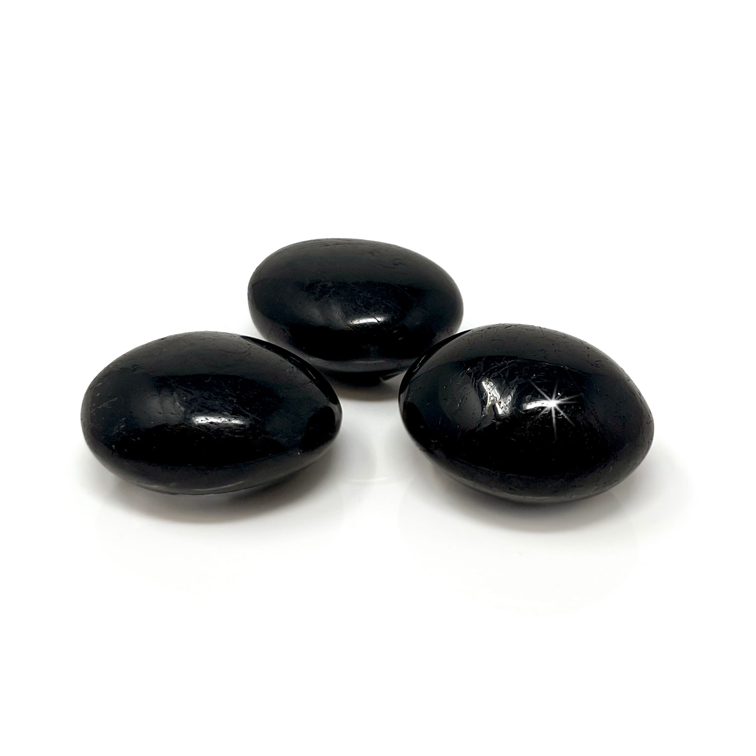 Tumbled Black Tourmaline Palm Stone (Sold in Singles) | Crystals & Minerals > Specimens | Wiccan Center