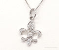 Vintage Fleur De Lis Cubic Zirconia Sterling Silver Necklace | Jewelry > Necklaces > Pendants | Wiccan Center