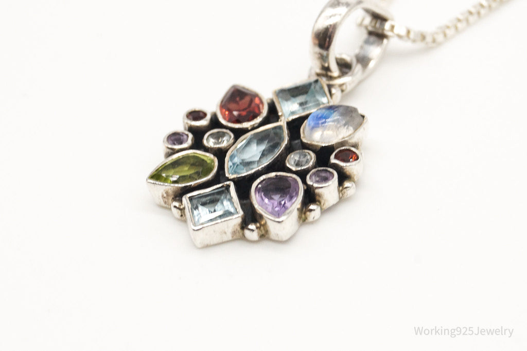 Vintage Multi Gemstone Sterling Silver Necklace | Jewelry > Necklaces > Pendants | Wiccan Center