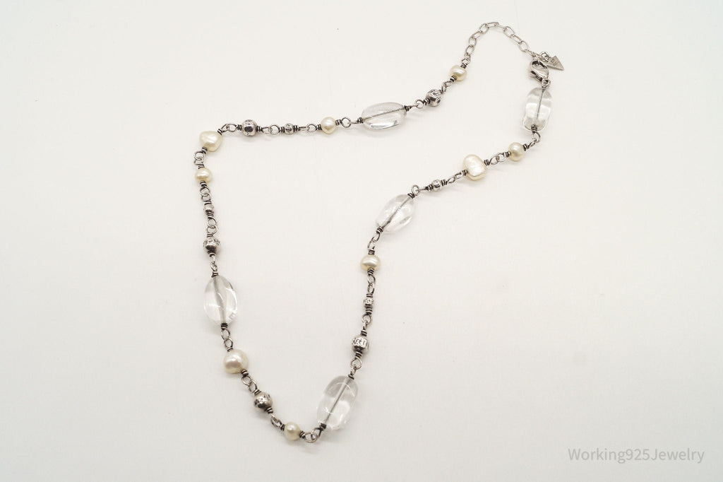 Vintage Retired Silpada Pearl Crystal Quartz Sterling Silver Necklace | Jewelry > Necklaces > Pendants | Wiccan Center