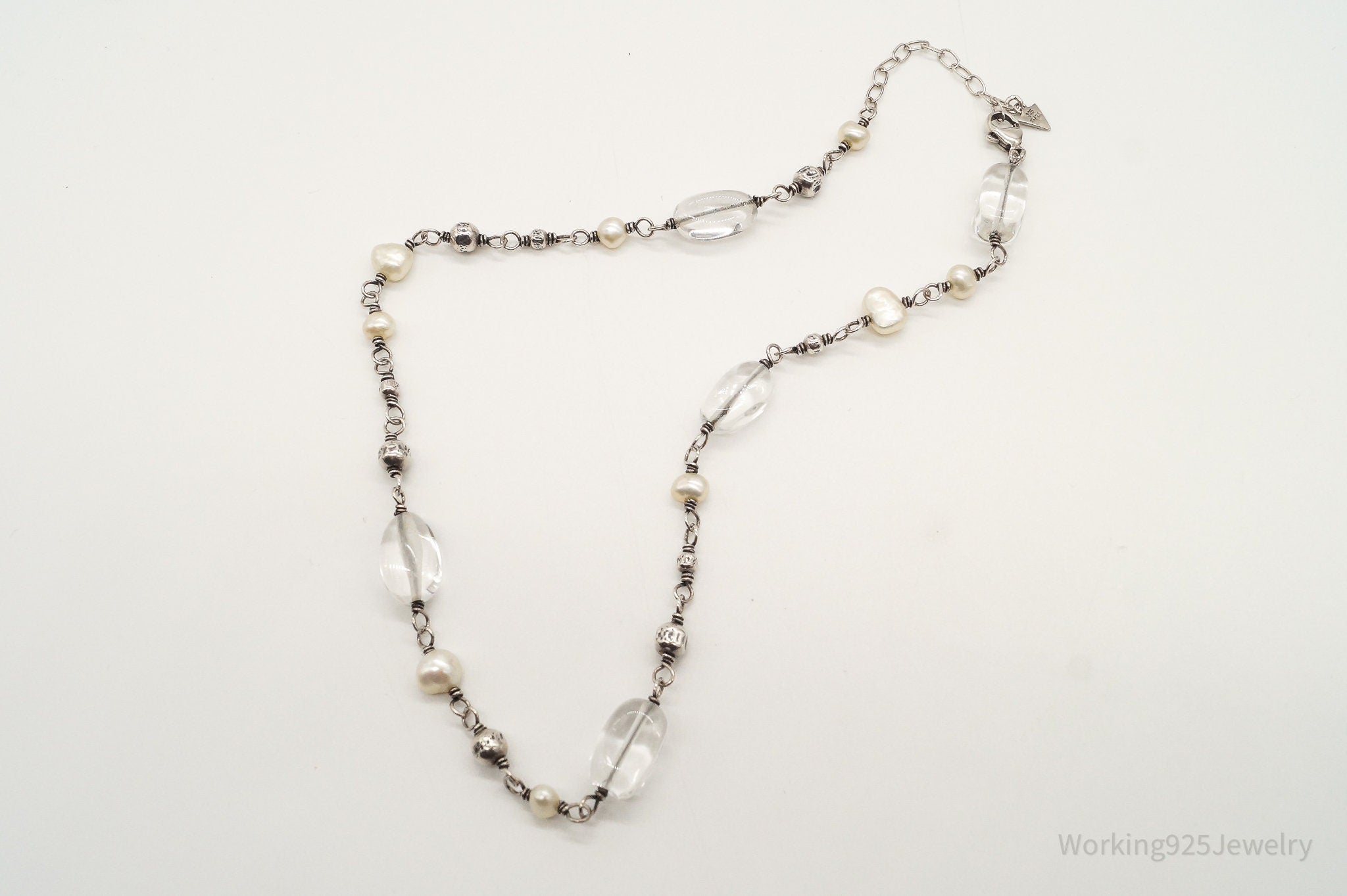 Vintage Retired Silpada Pearl Crystal Quartz Sterling Silver Necklace | Jewelry > Necklaces > Pendants | Wiccan Center