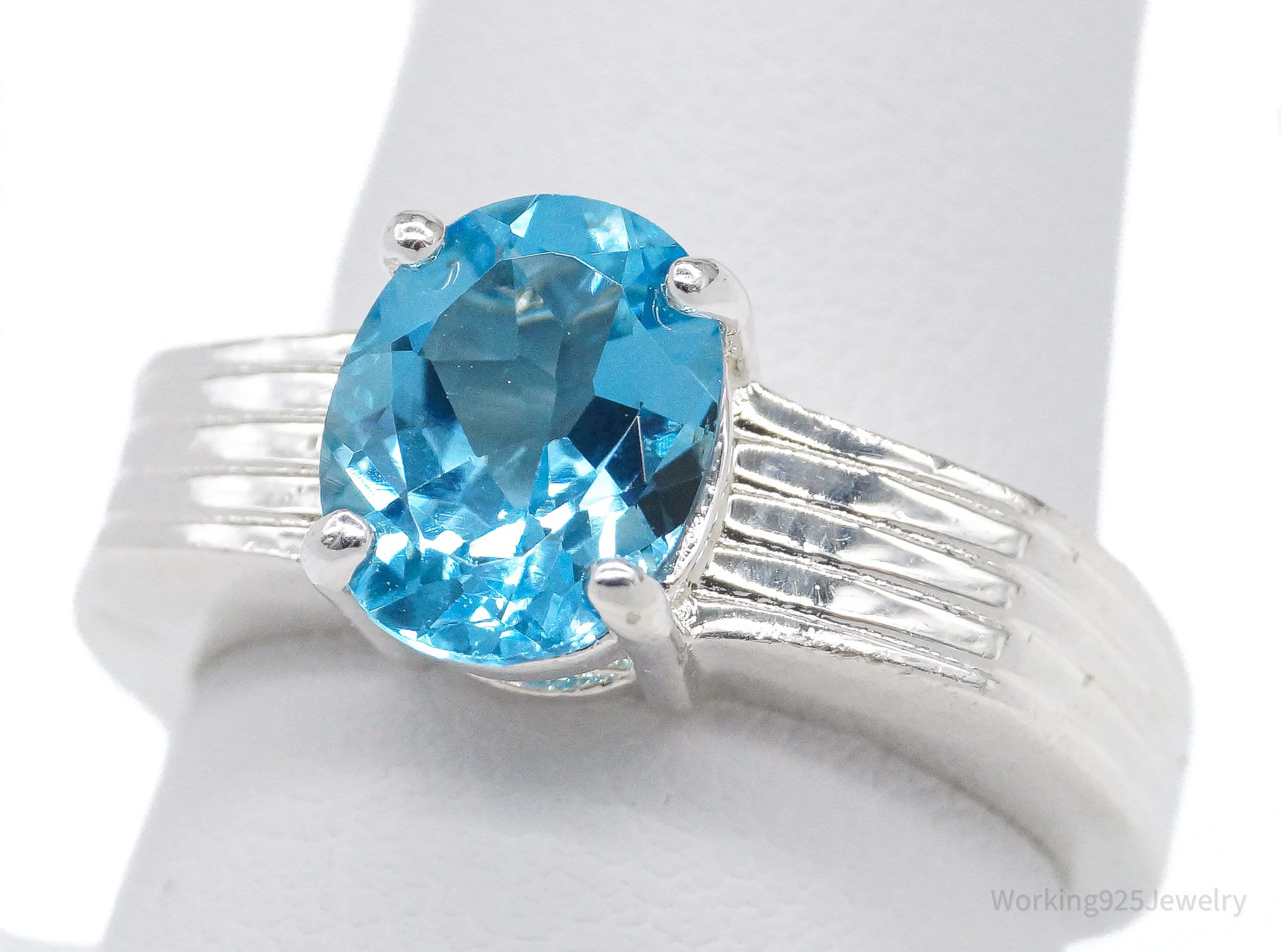 Vintage Blue Topaz Sterling Silver Ring - Size 6.75 | Jewelry > Rings | Wiccan Center