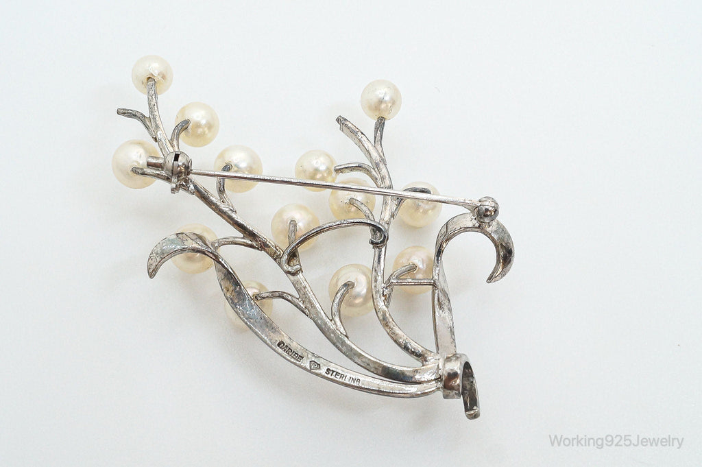 Large Antique Faux Pearl Sterling Silver Brooch Pin | Jewelry > Brooches, Pins & Clips | Wiccan Center