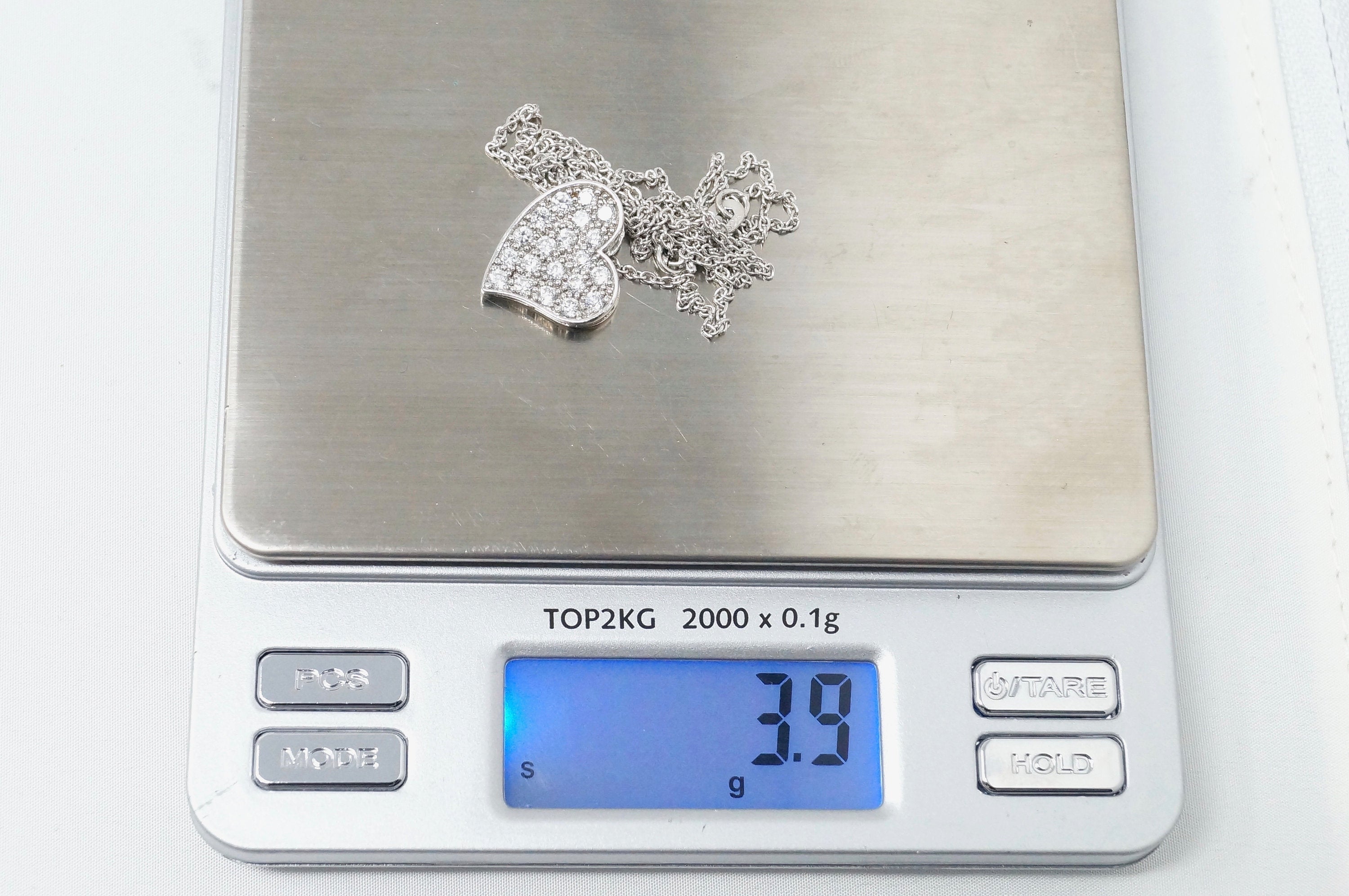 Vintage Simulated Diamond Accented Sweetheart Heart Sterling Silver Necklace 18" | Jewelry > Necklaces > Pendants | Wiccan Center