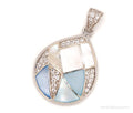 Large Vintage Mother Of Pearl Cubic Zirconia Sterling Silver Pendant | Jewelry > Necklaces > Pendants | Wiccan Center