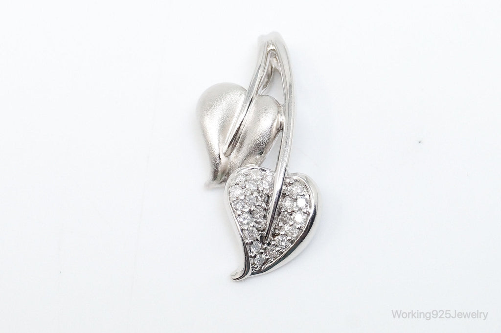 Vintage Cubic Zirconia Leaves Sterling Silver Necklace Pendant | Jewelry > Necklaces > Pendants | Wiccan Center
