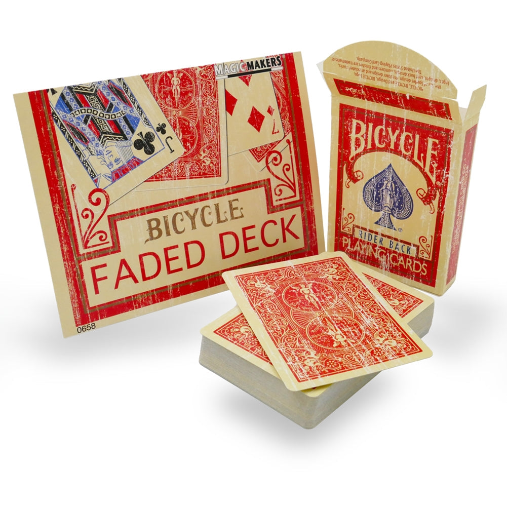 Faded Rider Back Red Bicycle Deck | Magic Tricks | Wiccan Center