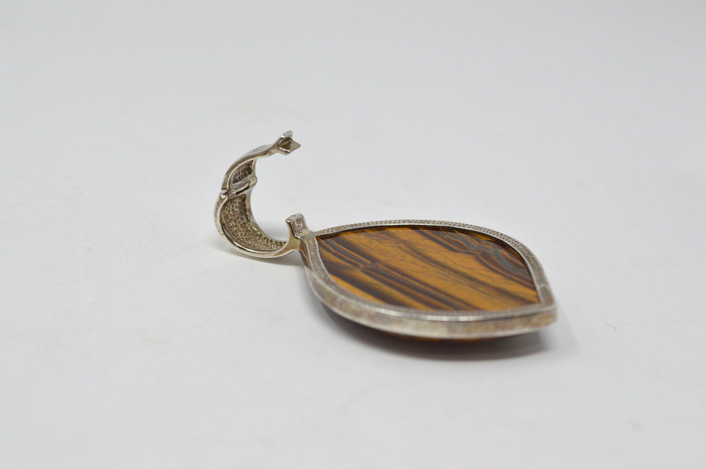 Vintage Designer Whitney Kelly WK Tigers Eye Sterling Silver Necklace Pendant | Jewelry > Necklaces > Pendants | Wiccan Center