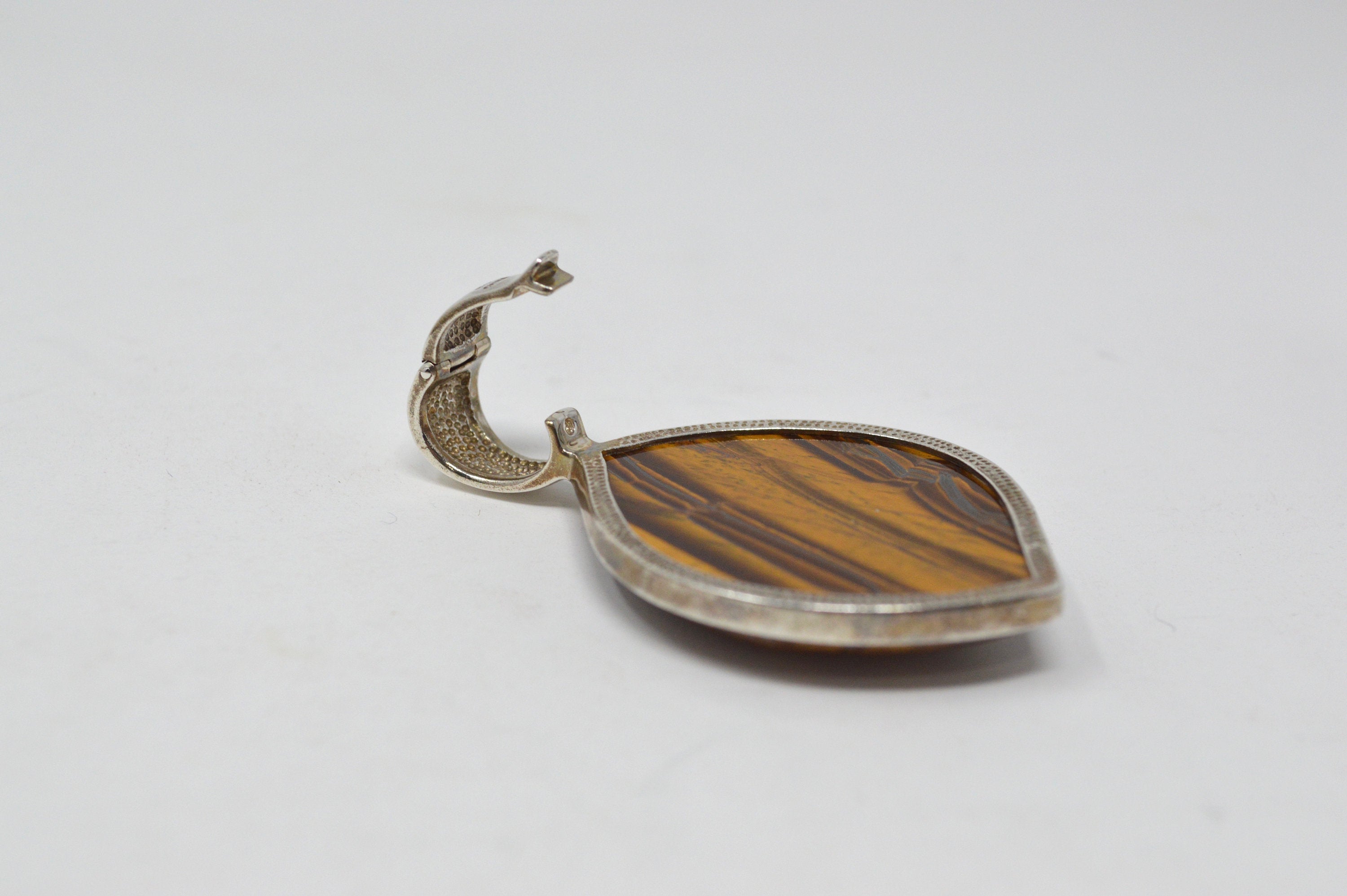 Vintage Designer Whitney Kelly WK Tigers Eye Sterling Silver Necklace Pendant | Jewelry > Necklaces > Pendants | Wiccan Center