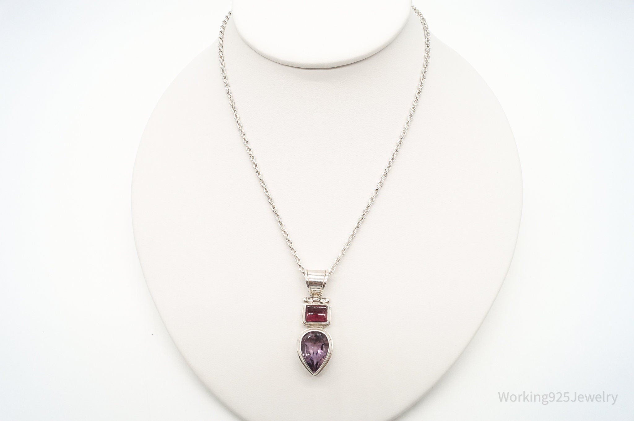 Vintage Amethyst Rhodolite Garnet Sterling Silver Necklace | Jewelry > Necklaces > Pendants | Wiccan Center