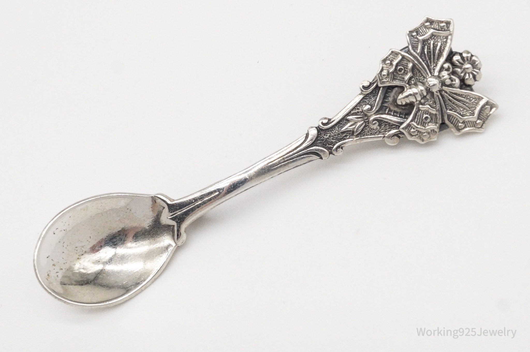 Antique Butterfly Sterling Silver Spoon Brooch Pin | Jewelry > Brooches, Pins & Clips | Wiccan Center
