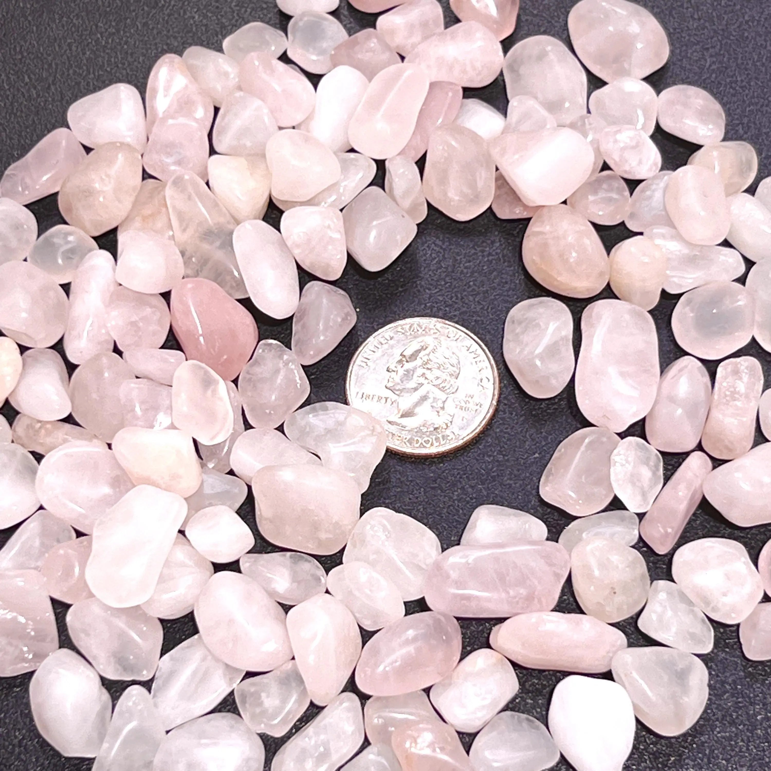 Pink Rose Quartz Small Tumbled Stones (By The Ounce or Pound) Wholesale | Home & Living > Home Decor > Home Accents > Rocks & Geodes | Wiccan Center