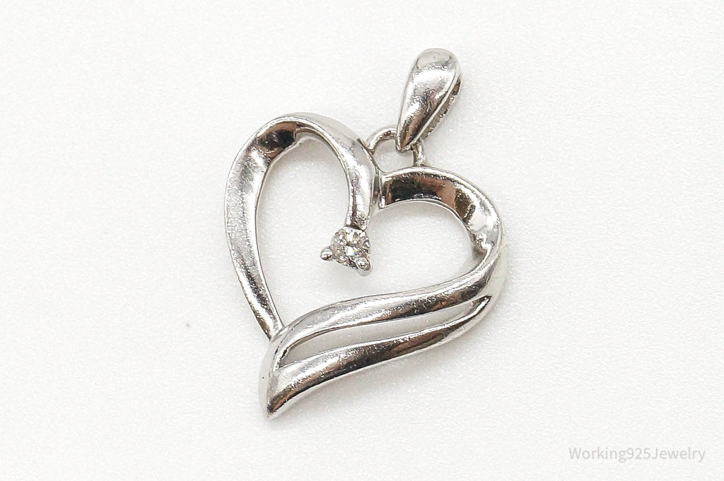 Vintage Diamond Heart Sterling Silver Pendant | Jewelry > Necklaces > Pendants | Wiccan Center