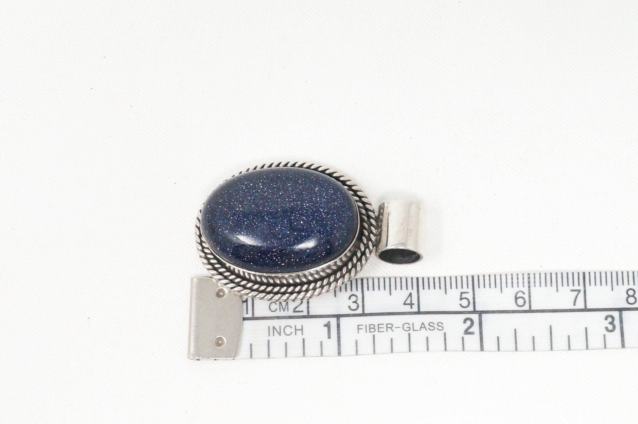 Vintage Handmade Blue Goldstone Sterling Silver Southwestern Necklace Pendant | Jewelry > Necklaces > Pendants | Wiccan Center