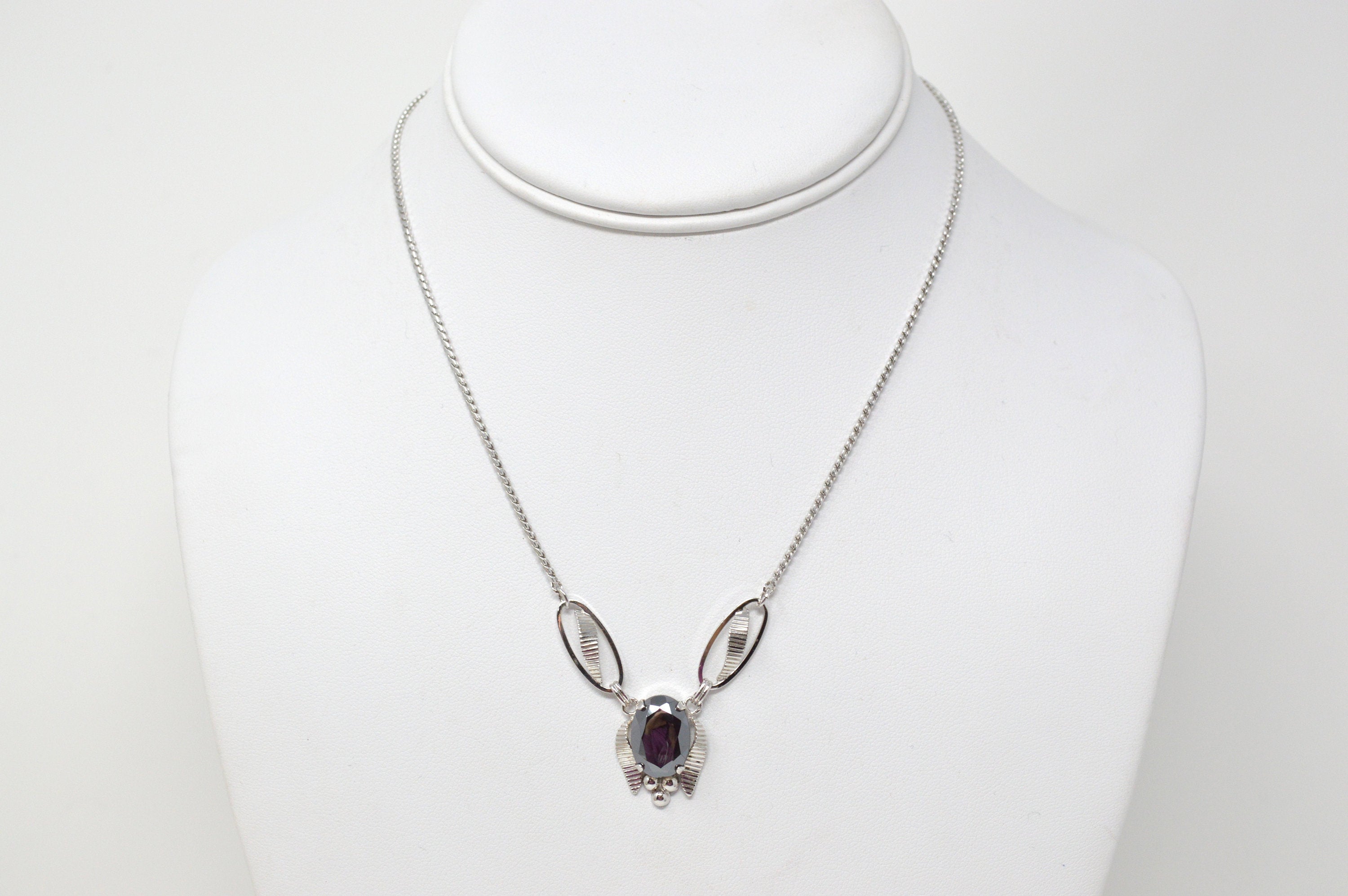 Vintage Designer Van Dell Hematite Sterling Silver Necklace - 16 Inch | Jewelry > Necklaces | Wiccan Center