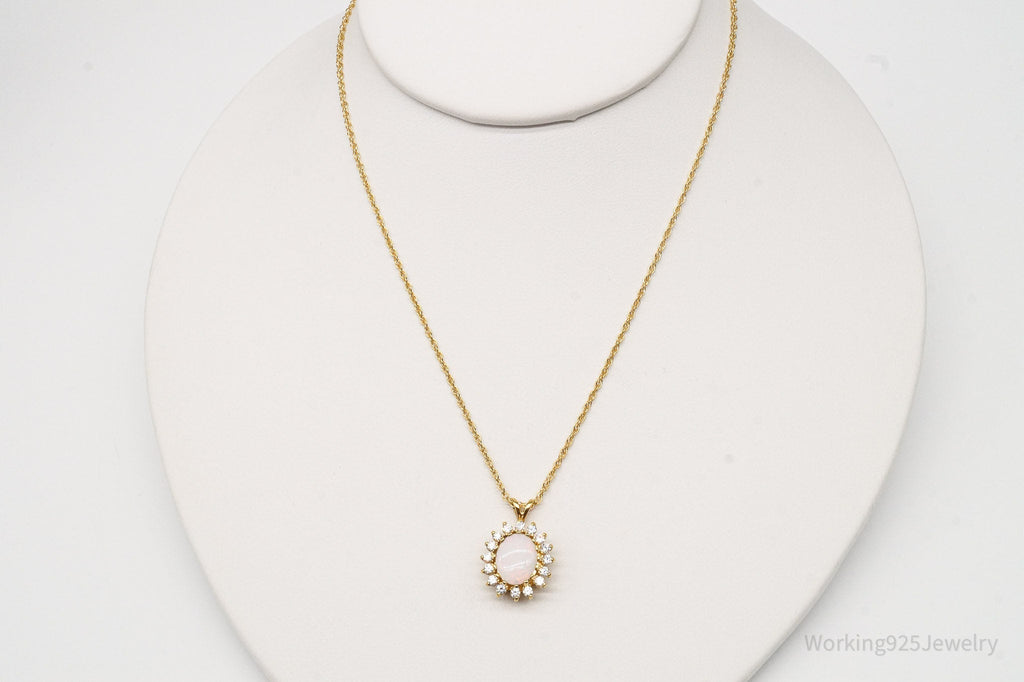 Vintage Opal Cubic Zirconia 14K Yellow Gold Filled Necklace | Jewelry > Necklaces | Wiccan Center