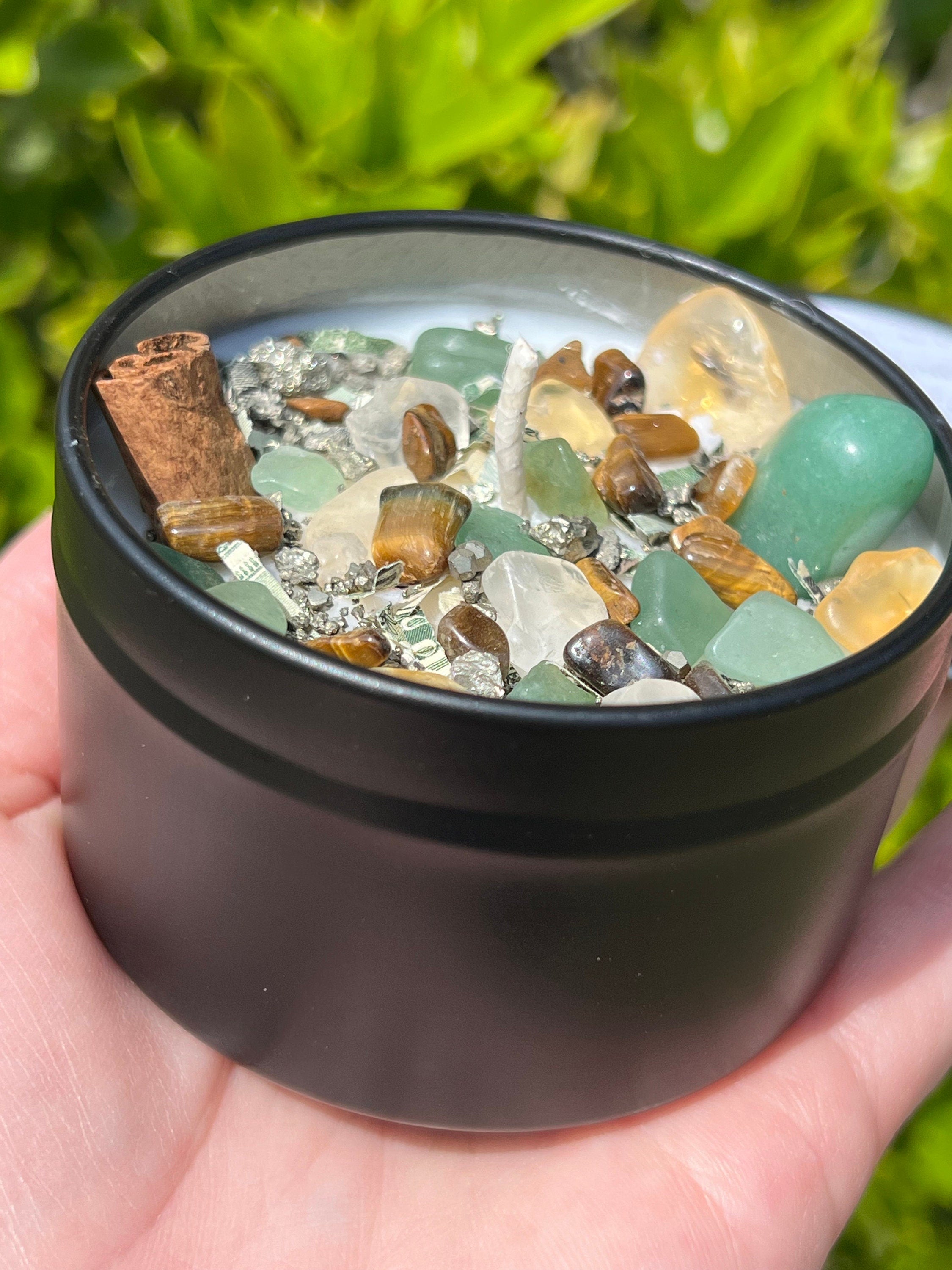 Rich Witch Manifestation Money Magick Intention Candle | Ritual Altar Crystal Spell Infused Scented Witchy Gift Wealth Abundance Prosperity | | Wiccan Center