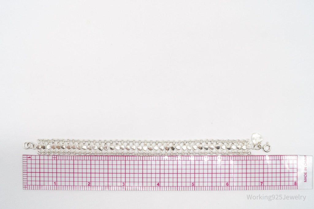 Vintage Hearts Mesh Chain Link Sterling Silver Bracelet | Jewelry > Bracelets | Wiccan Center