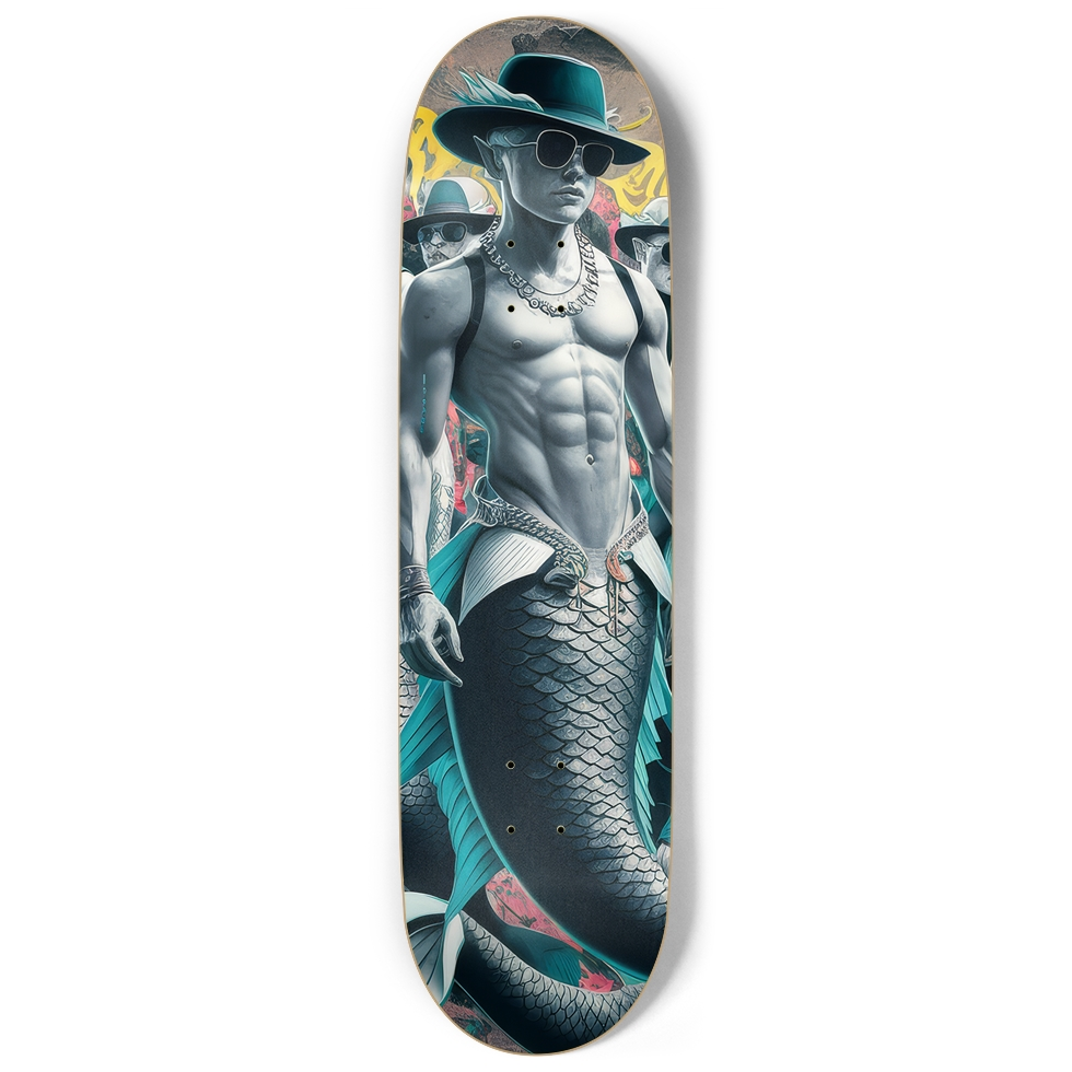 Dope Merman Skateboard – Fantasy Ocean Deck | Skateboard | Wiccan Center