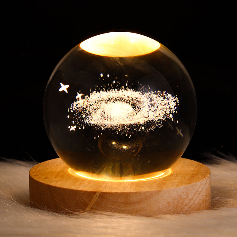 Luminous Starry Sky And Planets Moon Moon Crystal Ball Small Night Lamp Projection Ambience Light Creative Gift New Strange Gift | 0 | Wiccan Center